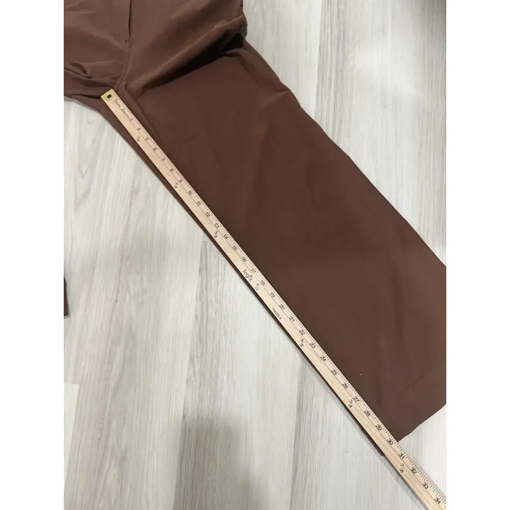 Lululemon City Sleek 5 Pocket Wide Leg High Rise Pant Size 28 Roasted Brown